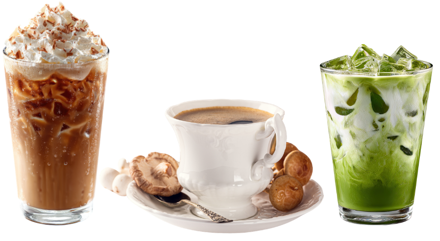 beverage brands trends like protein smoothies, mushroom coffee and matcha